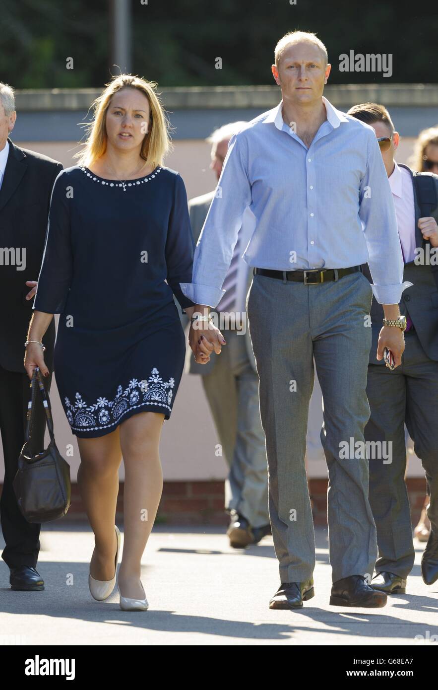 SAS sniper, Sergeant Danny Nightingale and wife Sally arriving at his