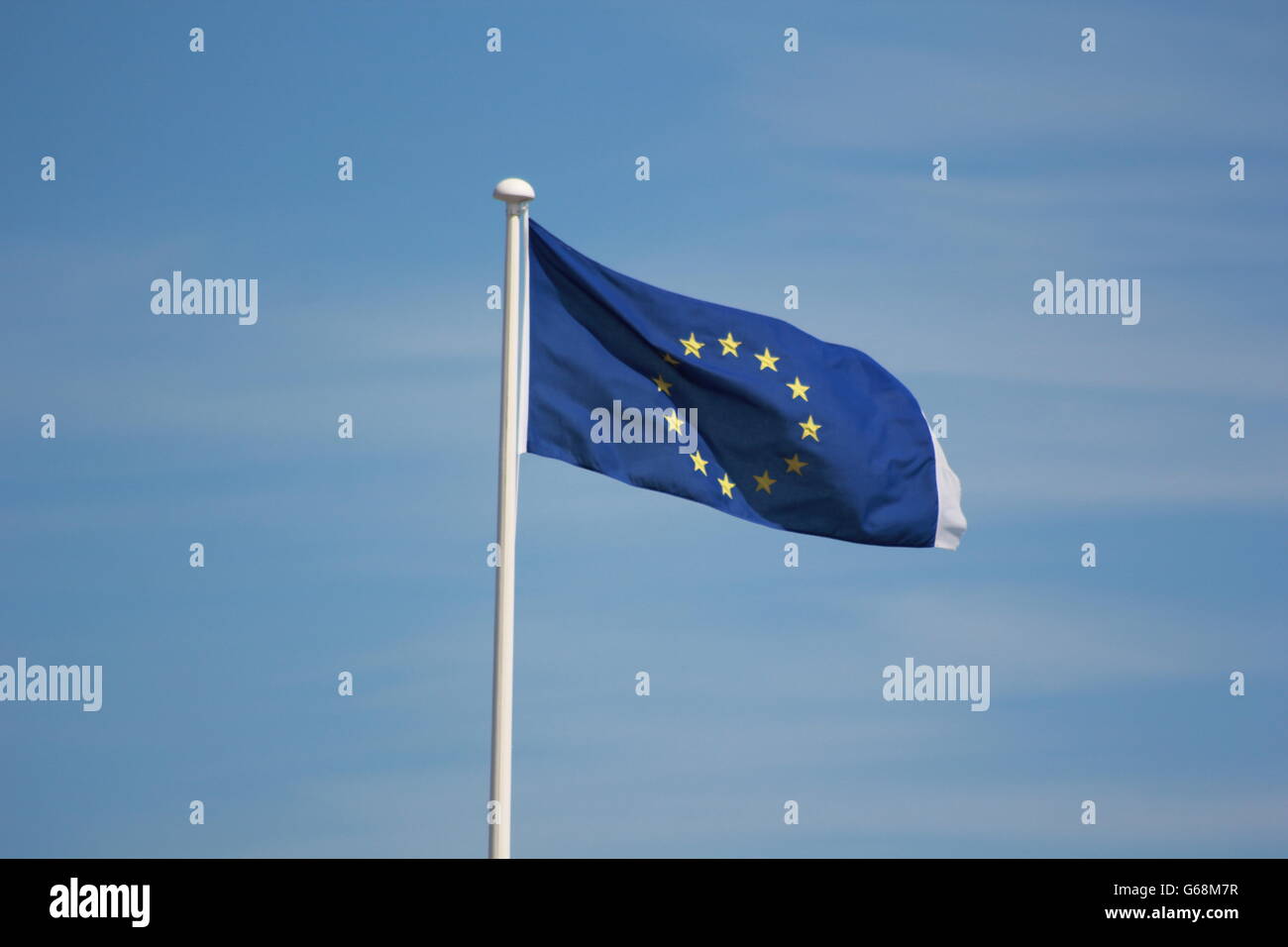 Aberystwyth Wales Britain UK 23rd June 2016 UK referendum day & the EU flag flies high on the Welsh coast where the Pro European Stock Photo