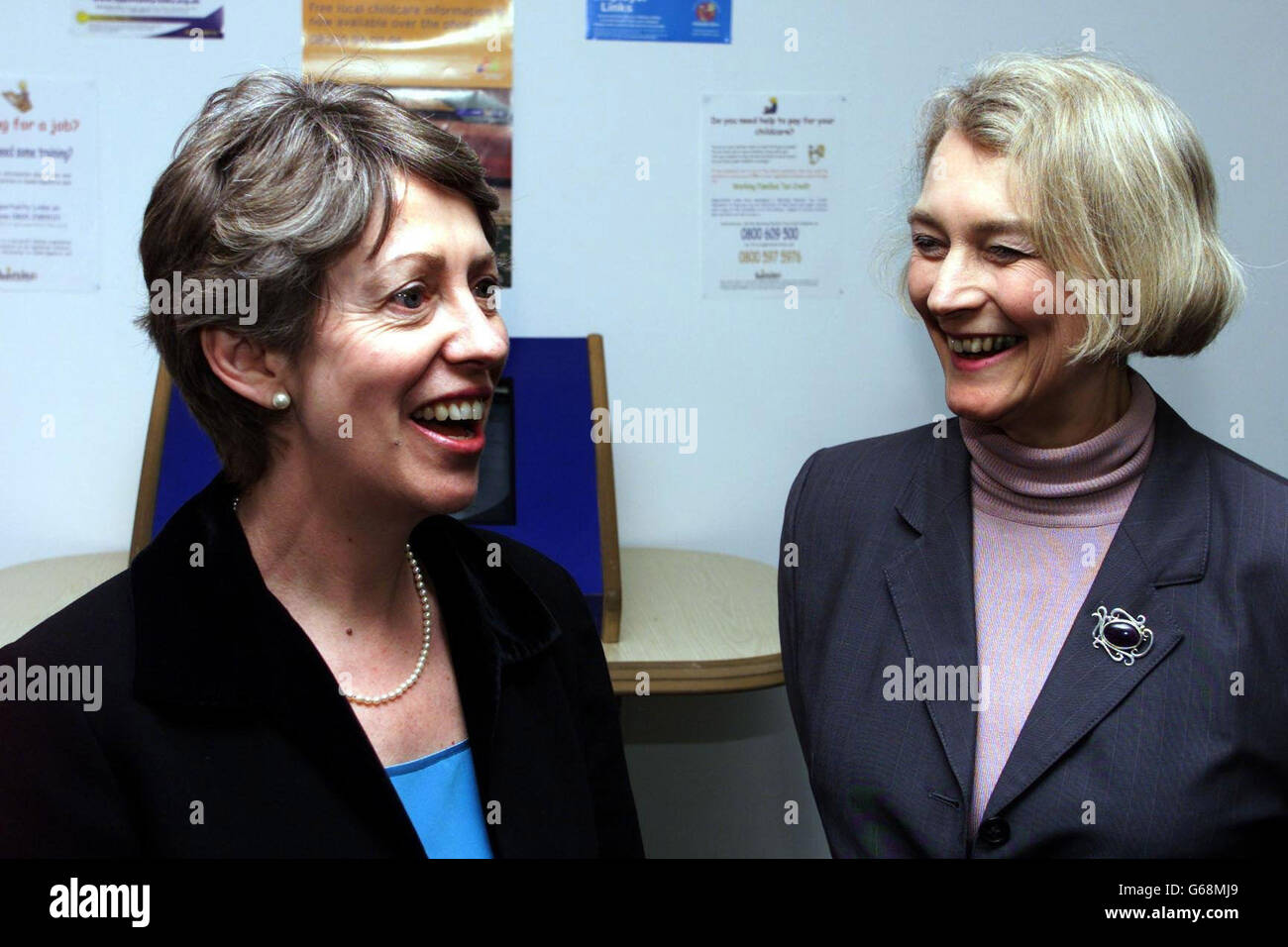 Anne Campbell Cambrigde MP (right) attending a Visit to Opportunity Links in Cambridge. * 18/03/2003: Cambridge MP, Anne Campbell,who resigned from Government after the Prime Minister's actions towards the war. Tony Blair warned MPs that to pull back British troops from war in the Gulf would only strengthen the hand of dictators like Saddam Hussein. Stock Photo