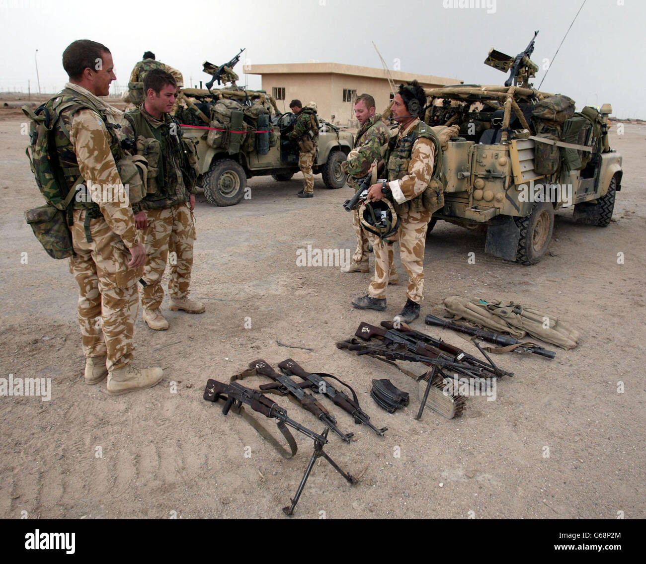 Marines Iraqi weapons Stock Photo