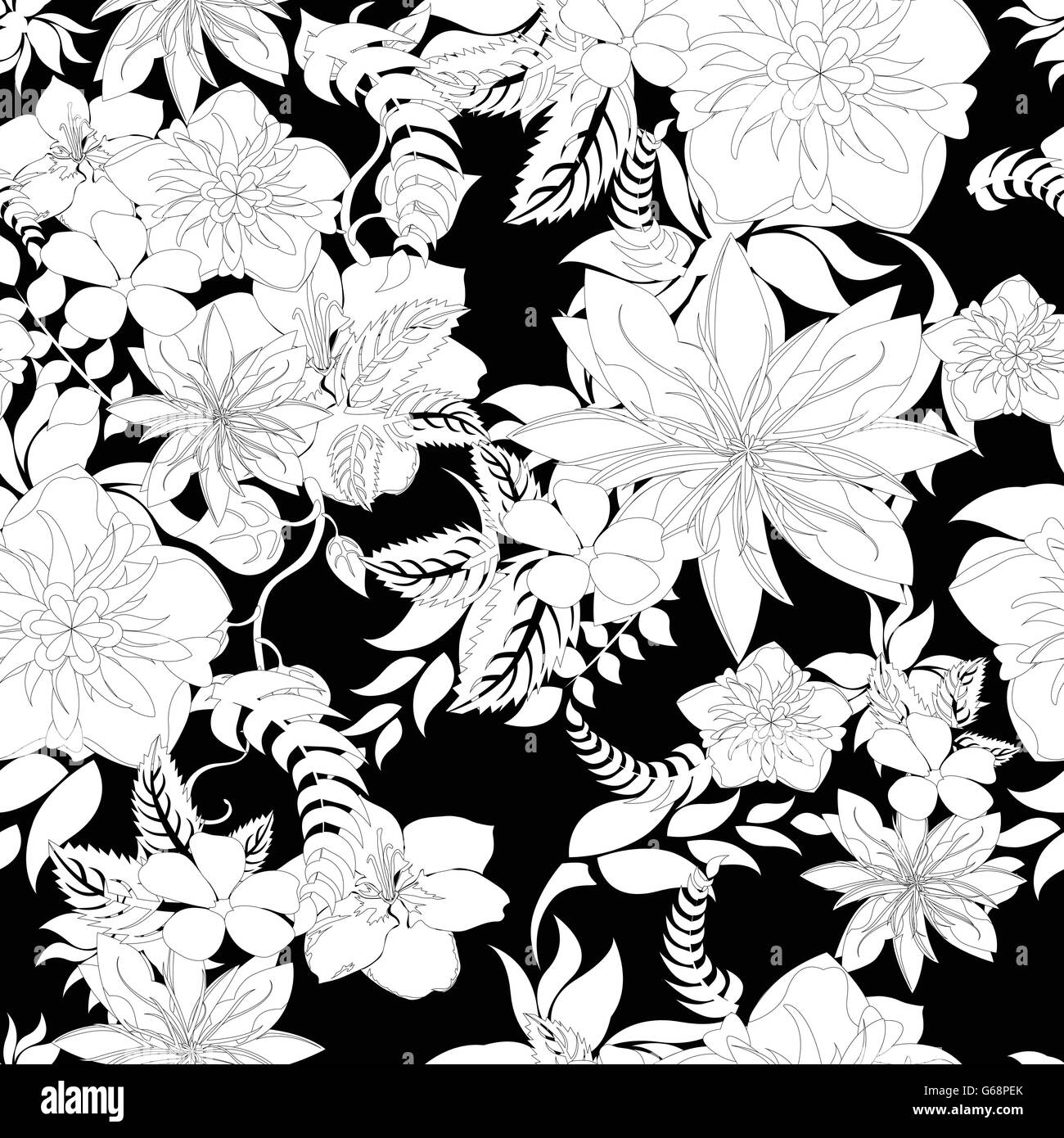 seamless flowers pattern Stock Vector Image & Art Alamy