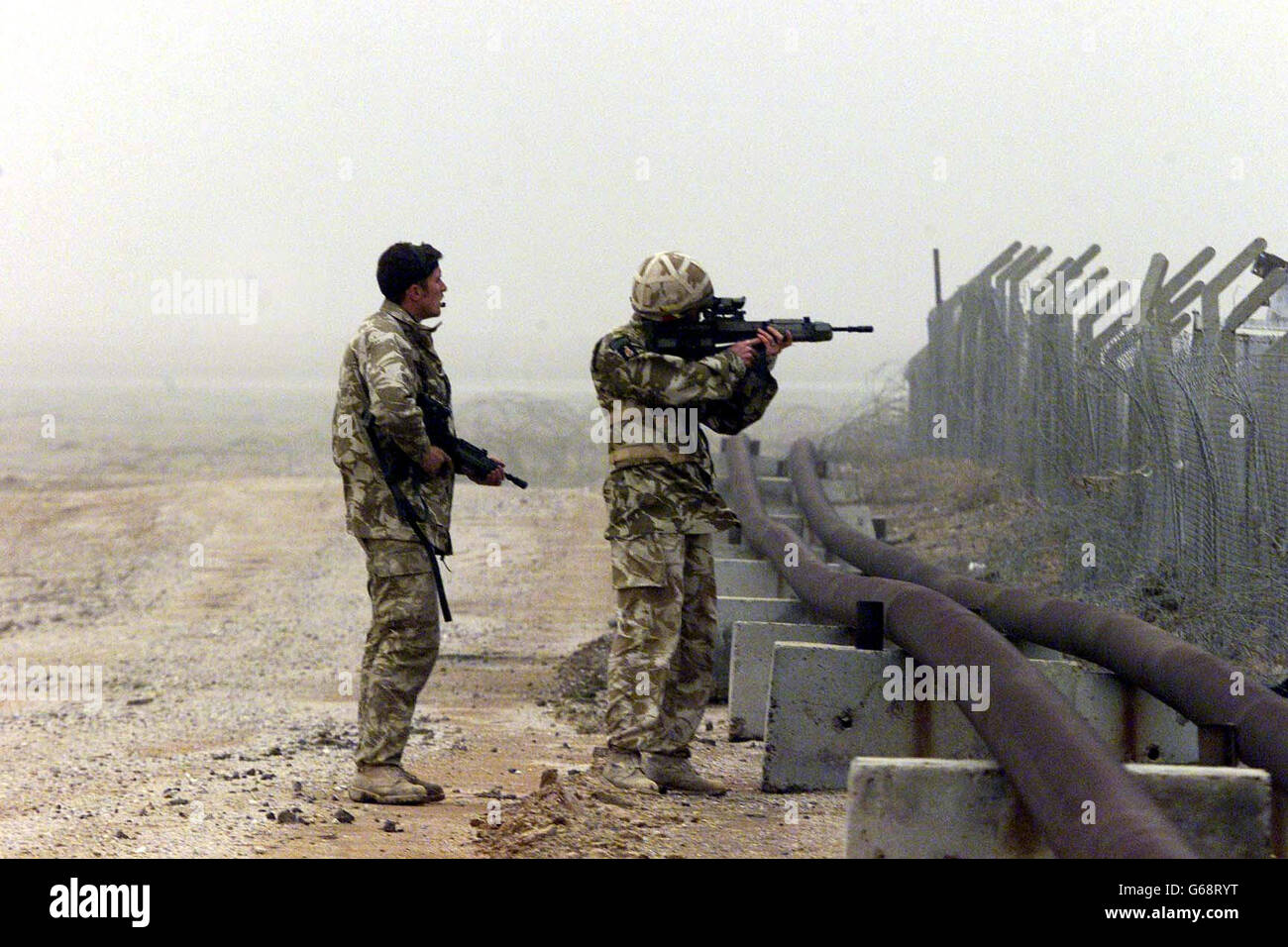 Z company of the Desert Rats on patrol, searching out alleged looters ...