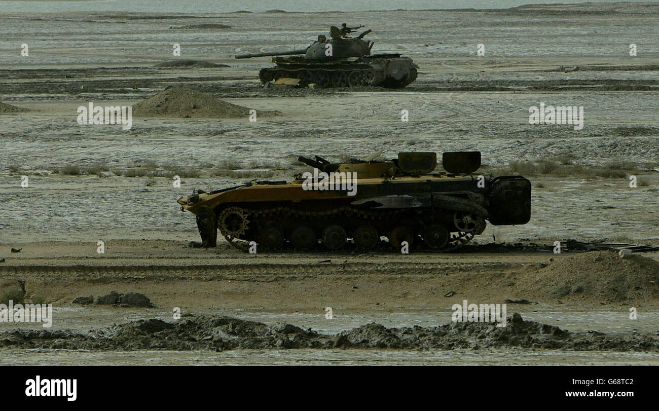 Iraqi armour destroyed in the battle for Basra. Photo by Dan Chung, The Guardian, MOD Pool Stock Photo