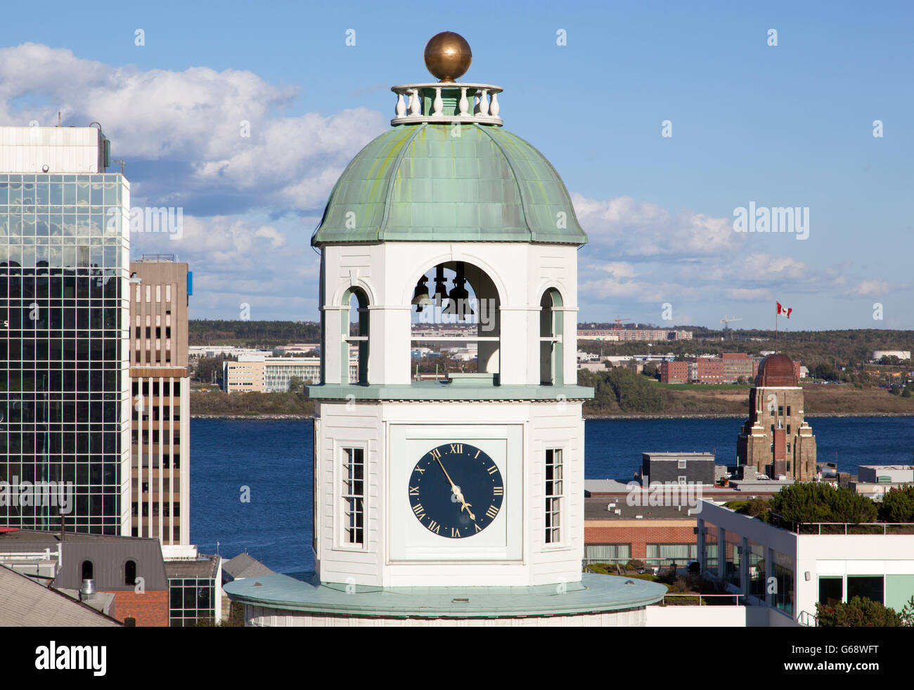 The view of Halifax city clock tower (Nova Scotia, Canada Stock Photo