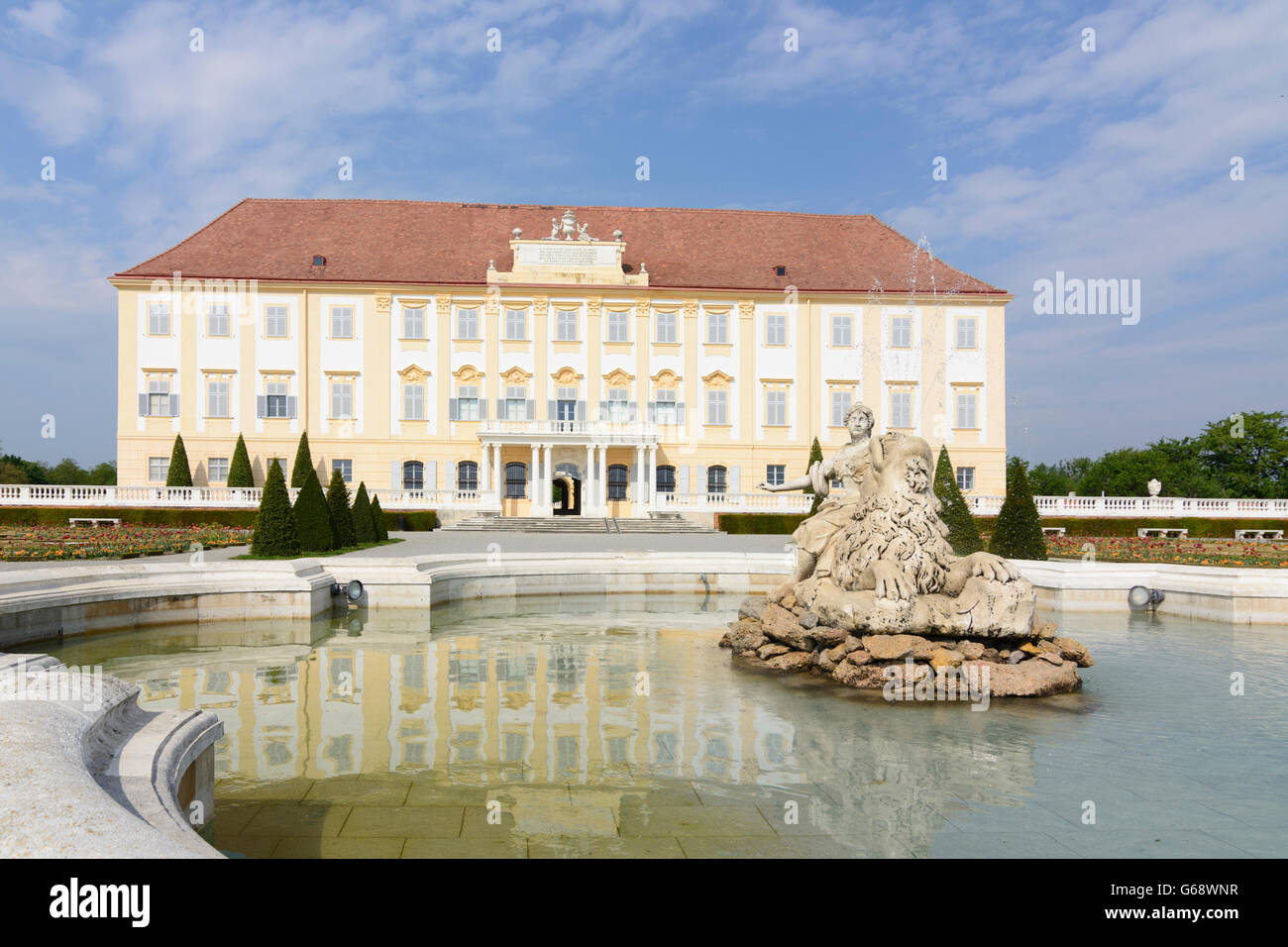 Schloss Hof: Schlossterrasse, Engelhartstetten, Austria, Niederösterreich, Lower Austria, Marchfeld Stock Photo