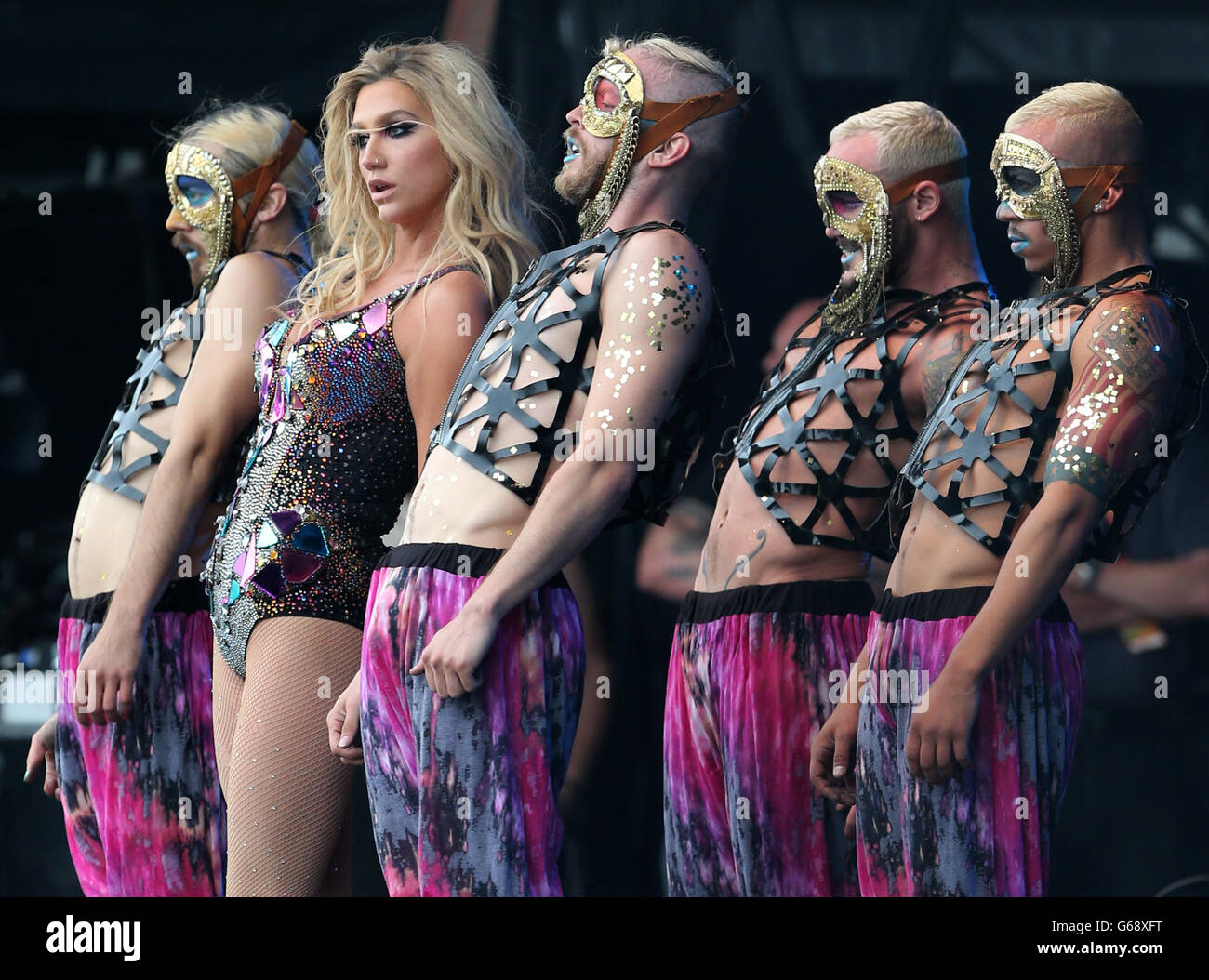 Ke$ha performs on the Radio One stage during the 20th T in the Park music festival at Kinross. PRESS ASSOCIATION Photo. Picture date: Saturday July 13, 2013. Photo credit should read: Andrew Milligan/PA Wire Stock Photo