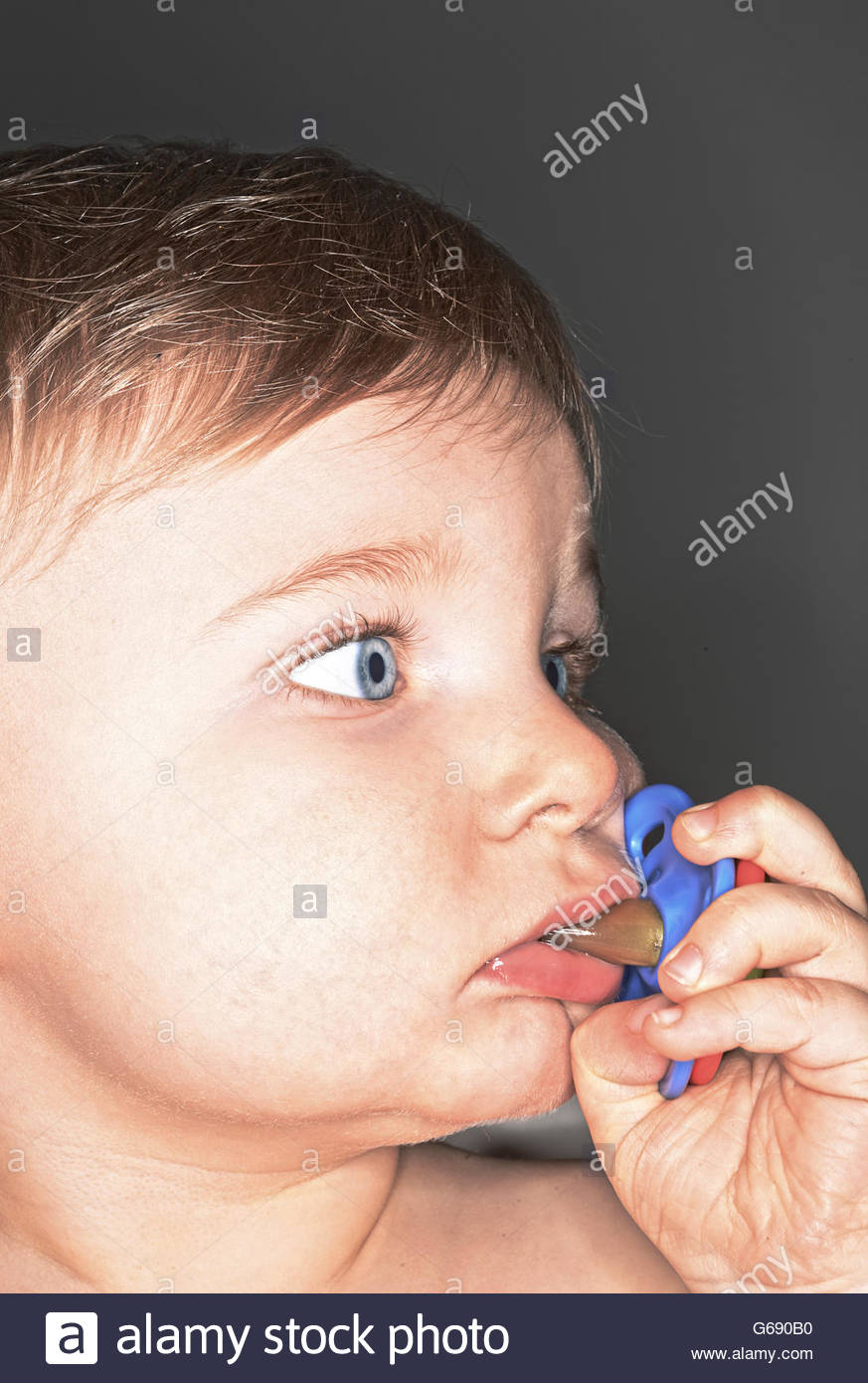 Suck on pacifier Suck on pacifier