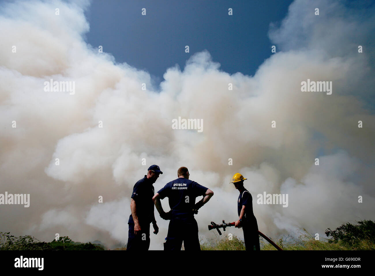 Firefighters battling a gorse blaze on Howth Head. PRESS ASSOCIATION ...