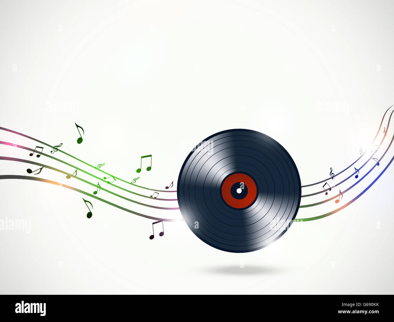 abstract music background with music notes and blurry lights Stock Photo
