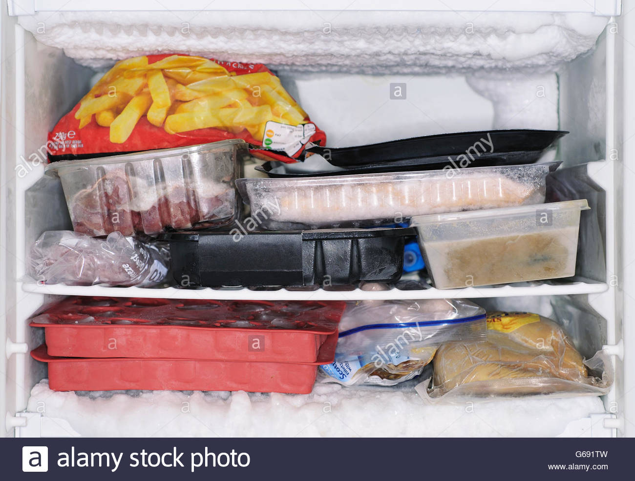 Frozen Food Freezer Meat Stock Photos & Frozen Food Freezer Meat Stock