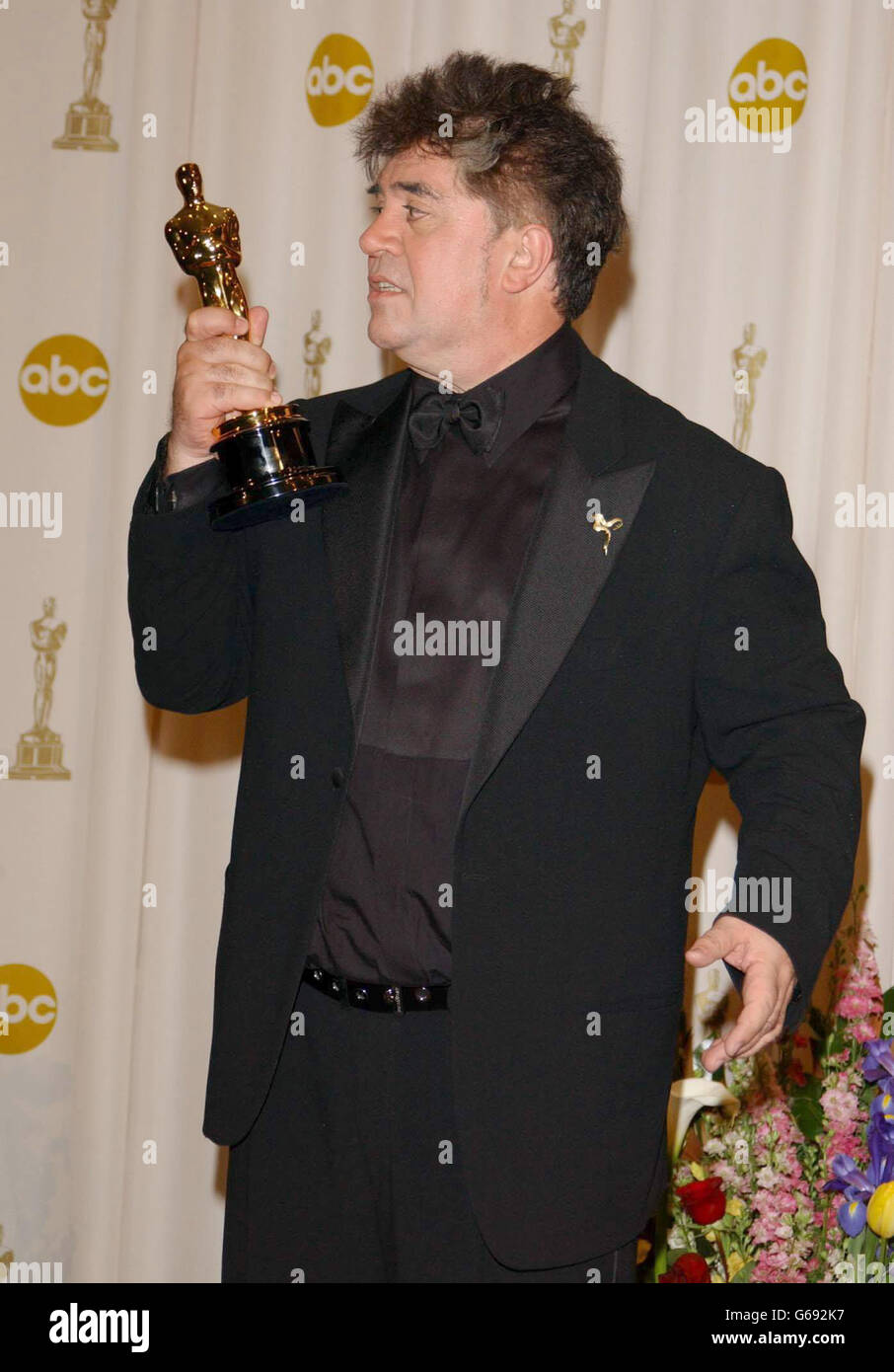 Spanish director Pedro Almodovar with his Oscar for Best Original ...