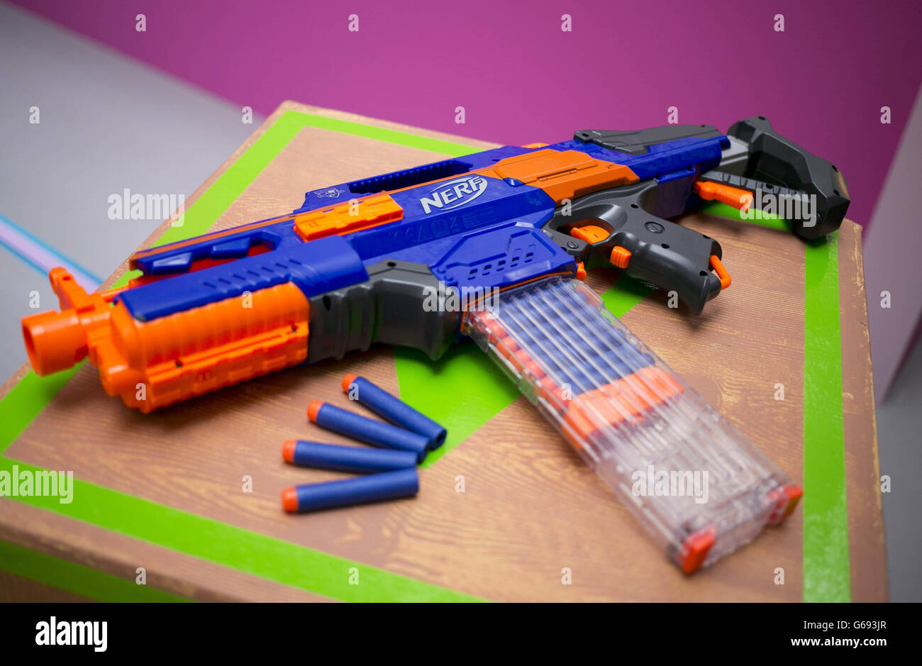 The Nerf N Strike Elite RapidStrike on display at the Argos Christmas  Preview in London Stock Photo - Alamy