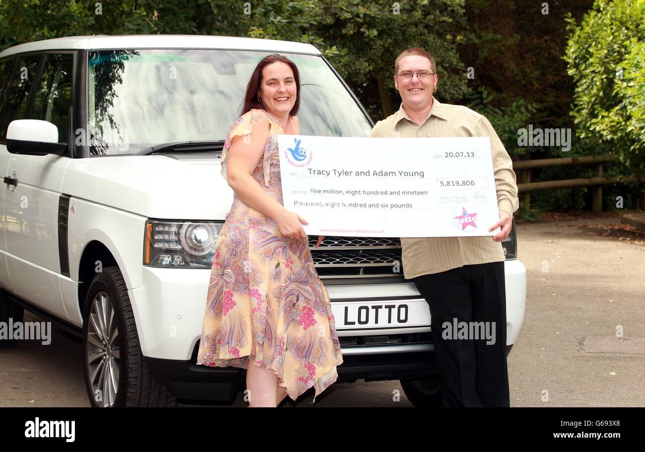 5.819.806 with a lucky dip ticket on the National Lottery, at a press conference in Epping Stock