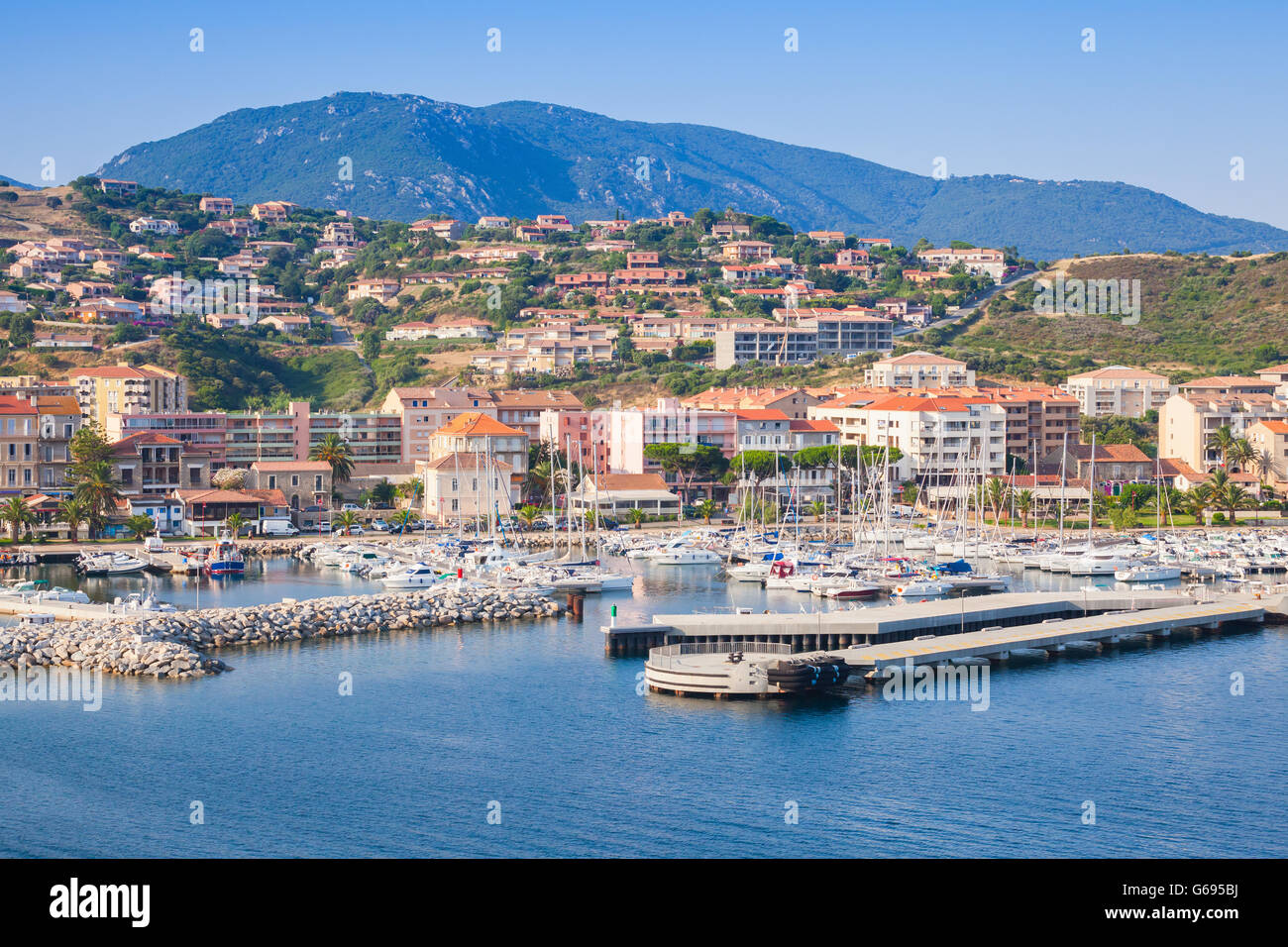 Propriano port, Seaside, South Corsica, France Stock Photo