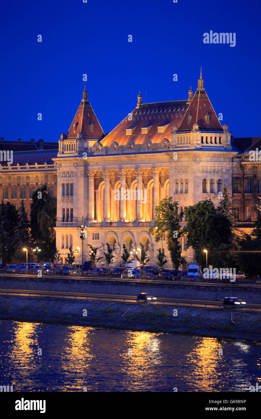 Hungary, Budapest, University of Technology and Economics, Danube River, Stock Photo