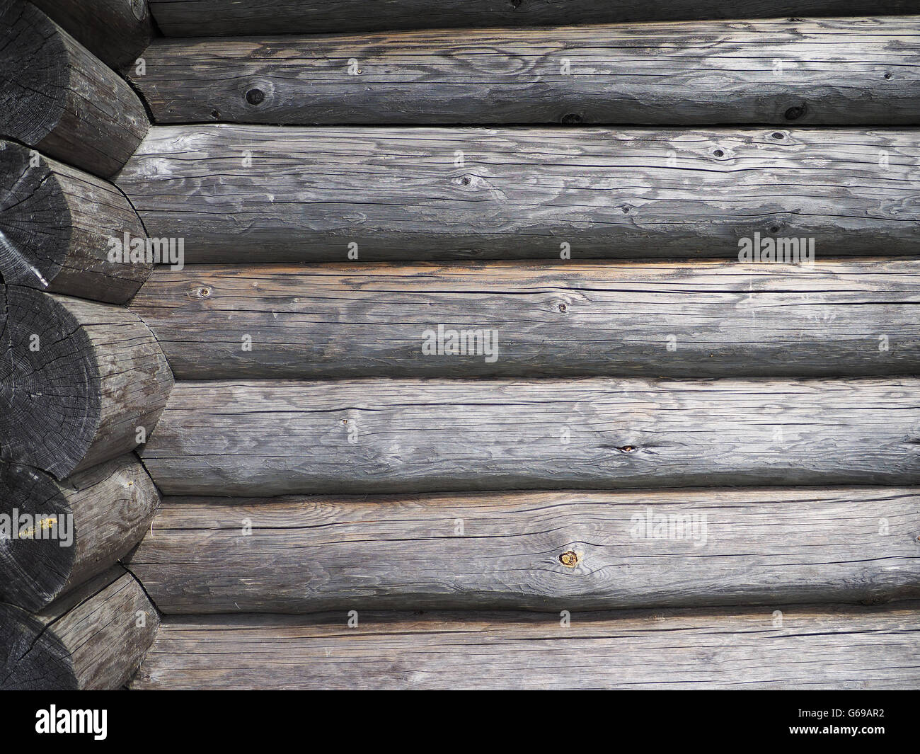 Old log cabin wood wall. background Stock Photo - Alamy