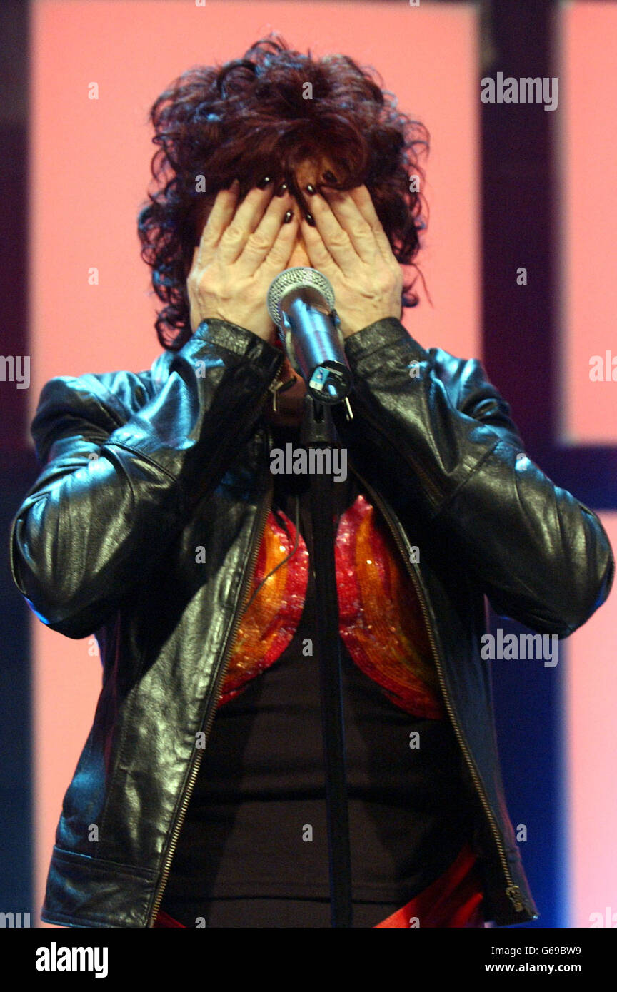 Celebrity student comedienne Ruby Wax performs for survival at the Fame