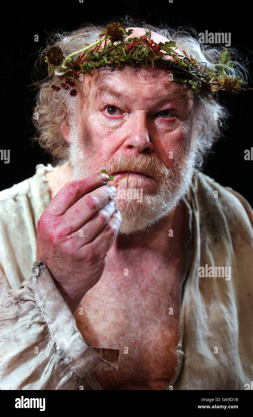 Timothy West as King Lear during a photocall for the new English Touring Theatre production of William Shakespeare's King Lear at The Old Vic, central London. Stock Photo