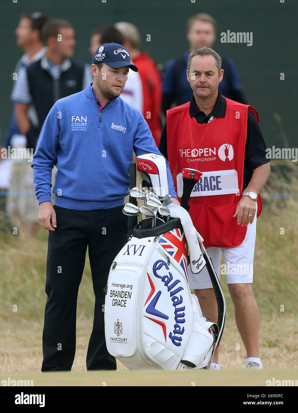 South Africa's Brendan Grace and his caddie Billy Foster during day
