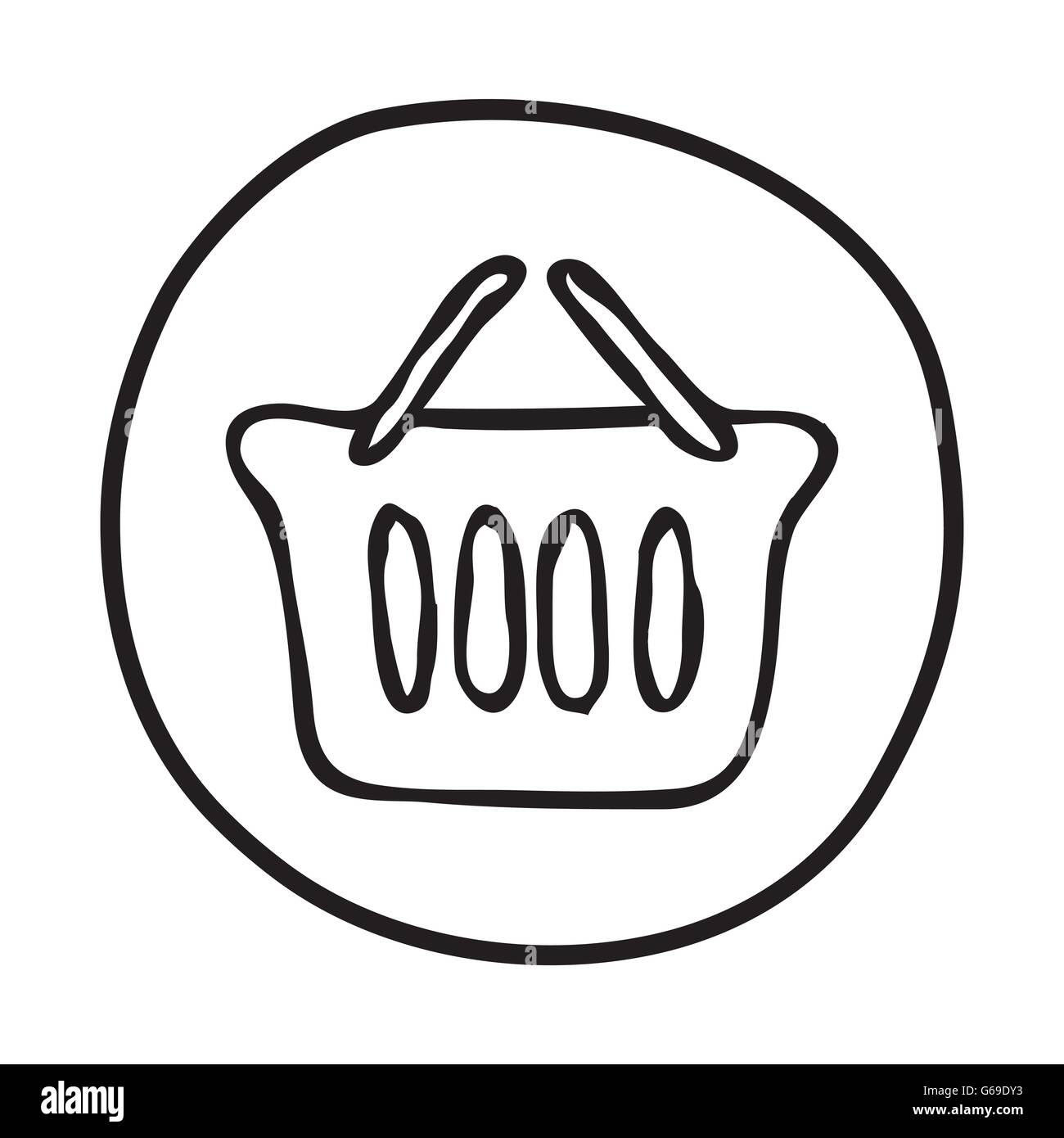 Doodle Shopping Basket icon Stock Vector Image & Art Alamy