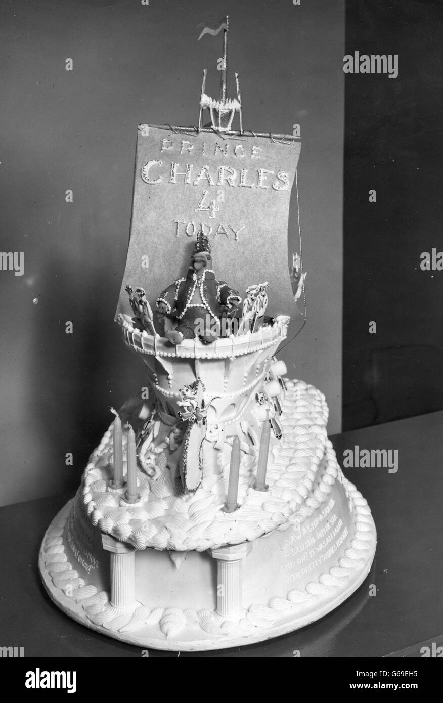 The fourth birthday cake for prince charles the cake Black and White