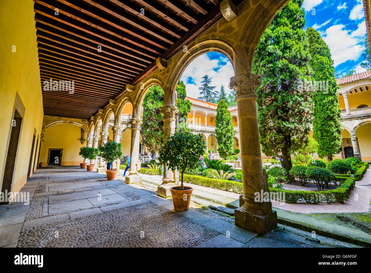 Cloister of the Monastery of Yuste, founded by the Hieronymite Order of ...