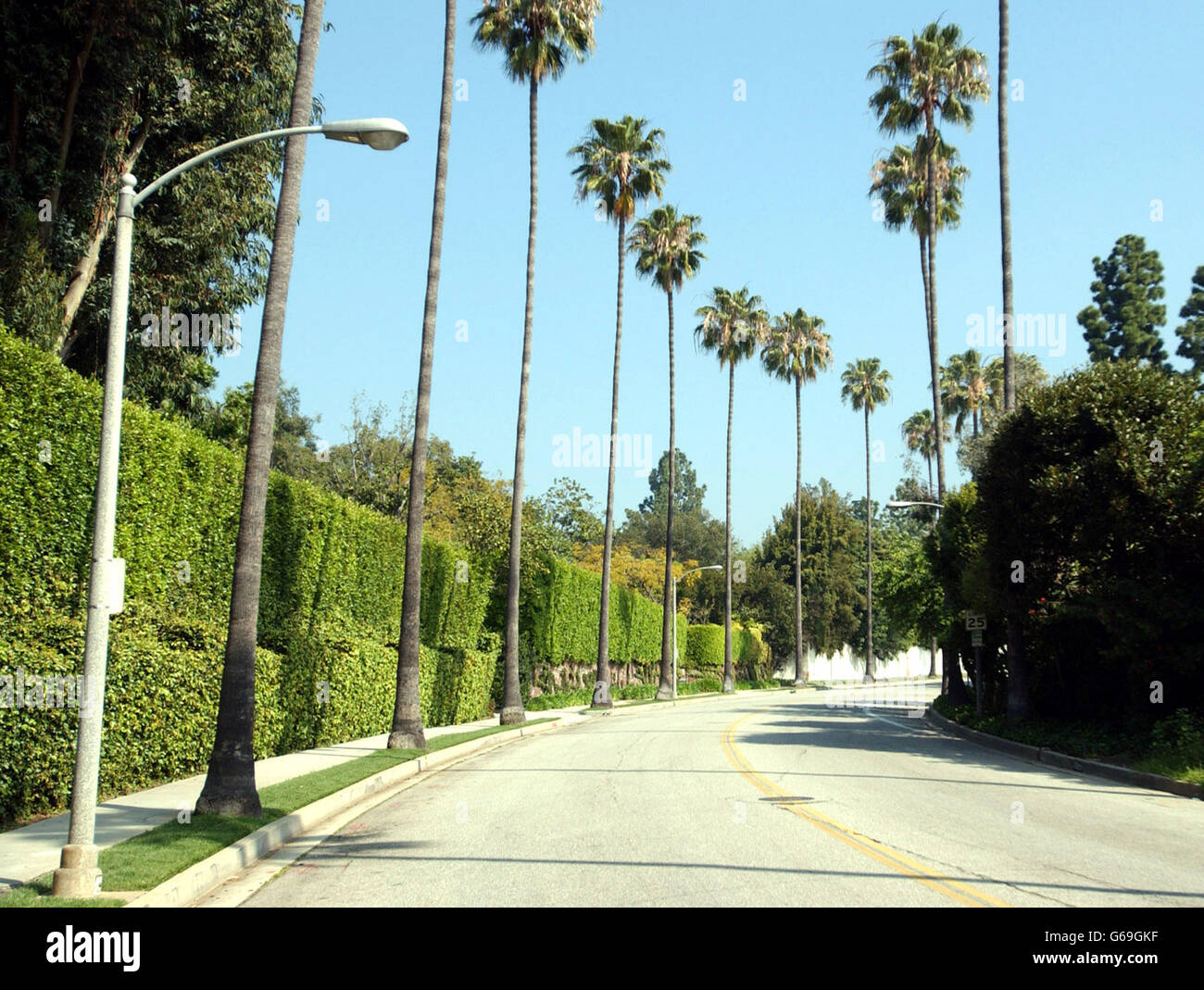 Road in Beverly Hills. A general view of a street in Beverly Hills
