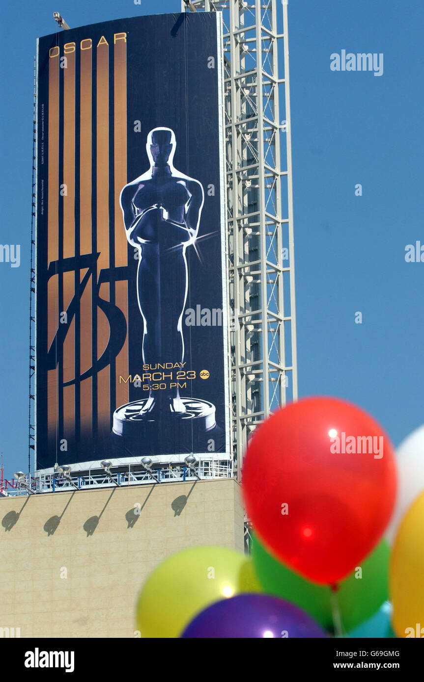 A billboard in los angeles advertising the 75th academy awards hires