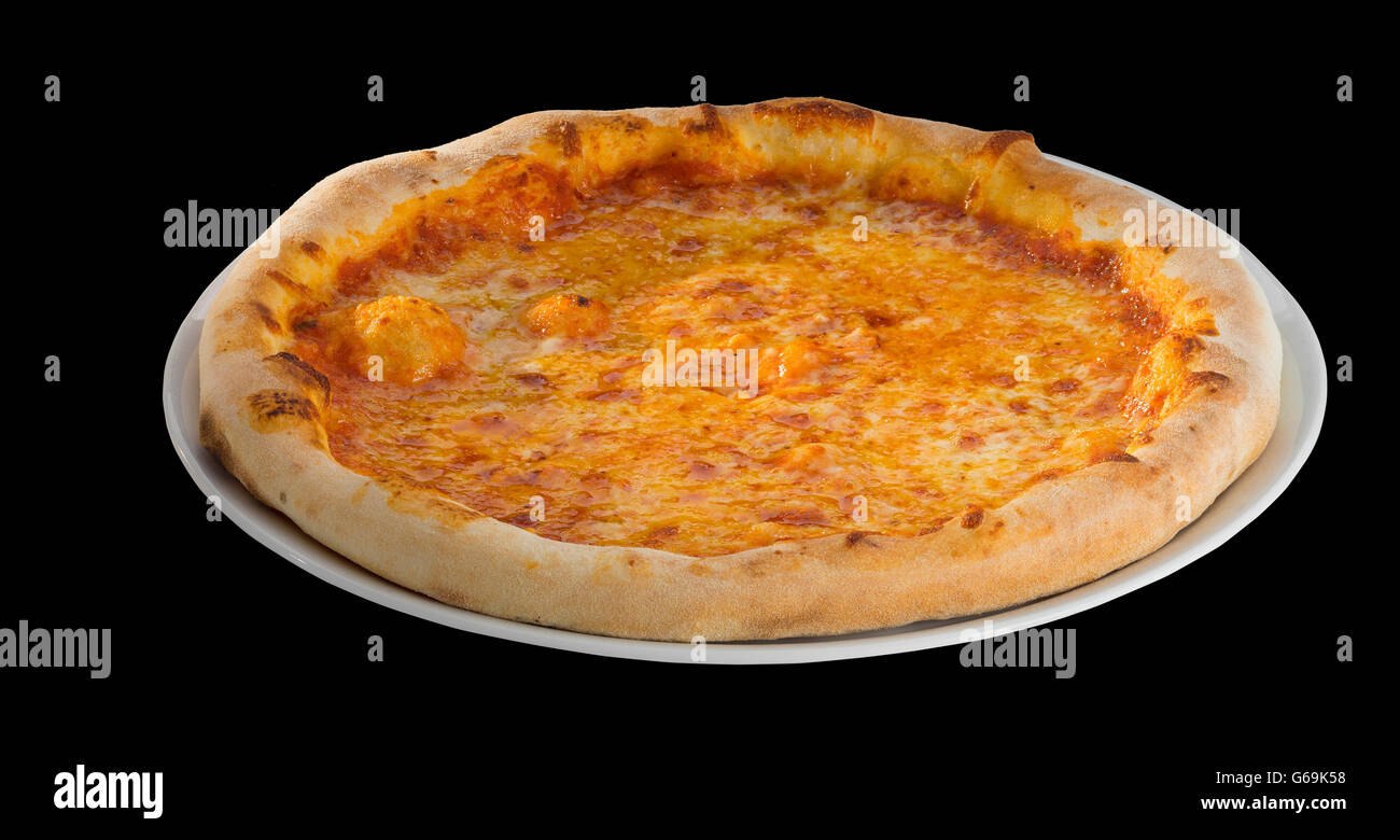 Classic Italian pizza with yellow cheese and mozzarella Stock Photo - Alamy