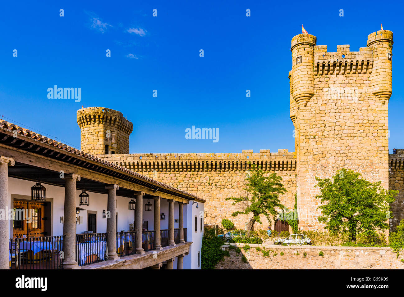 Parador Nacional de Turismo and Castle of Oropesa, Toledo, Castile-La Mancha, Spain, Europe Stock Photo