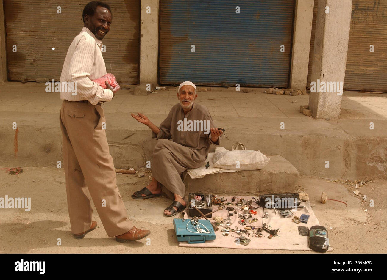 Locals on the Basra streets. Life on the streets of Basra, southern Iraq. Stock Photo