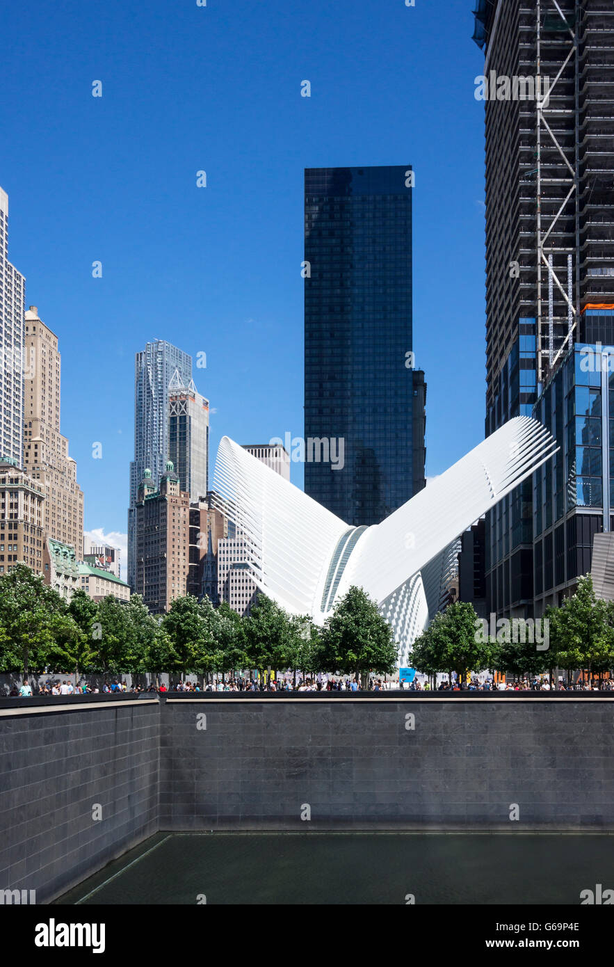 Oculus of Transportation Hub at World Trade Center in New York City Stock Photo