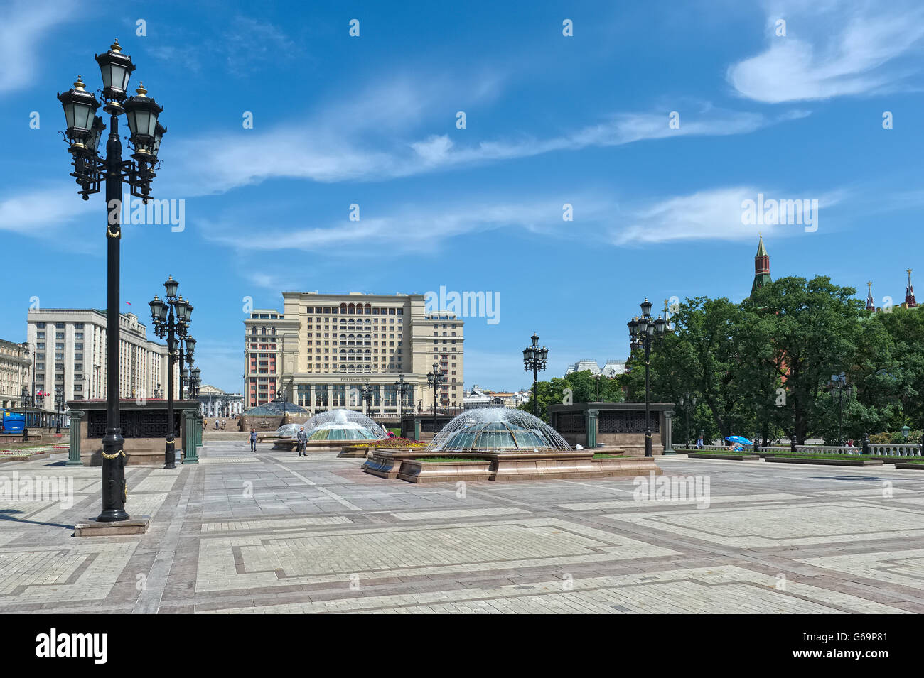 Moscow, Cityscape, Manezhnaya Square, View of the five-star hotel 'Four Seasons Hotel Moscow' Stock Photo