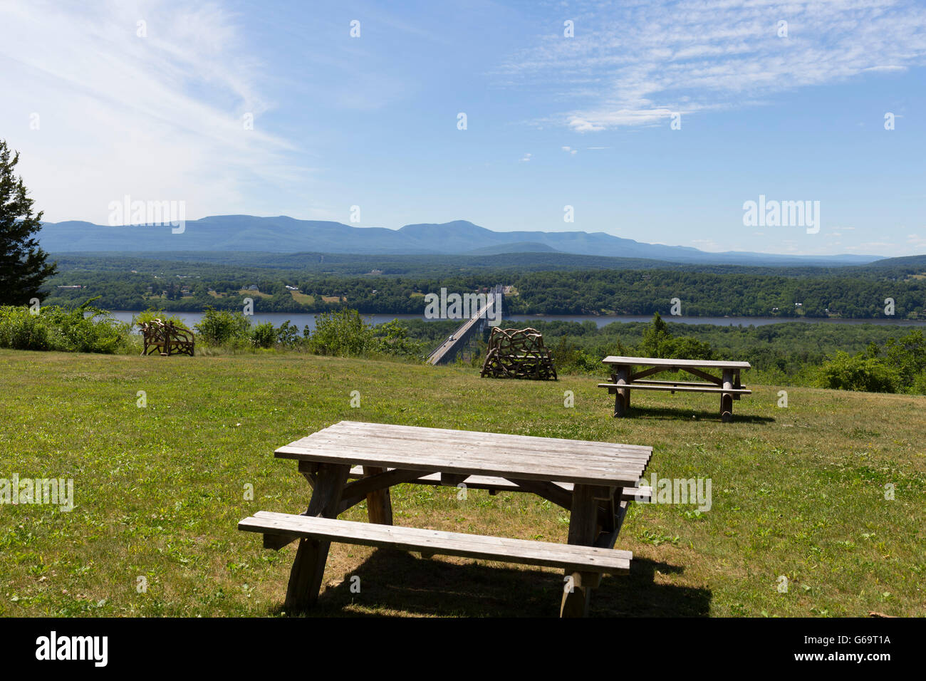 View West from Olana State Historic Site, Hudson NY home of Frederic Edwin Church (1826–1900)  Hudson River School Stock Photo