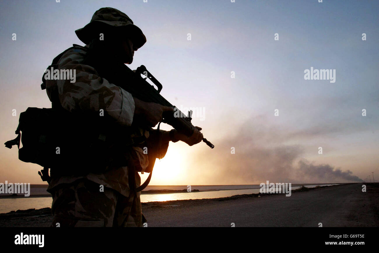 British soldier on duty Stock Photo