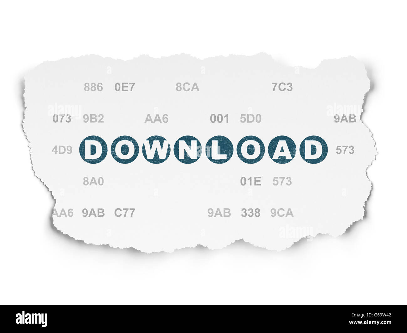 Web development concept: Download on Torn Paper background Stock Photo