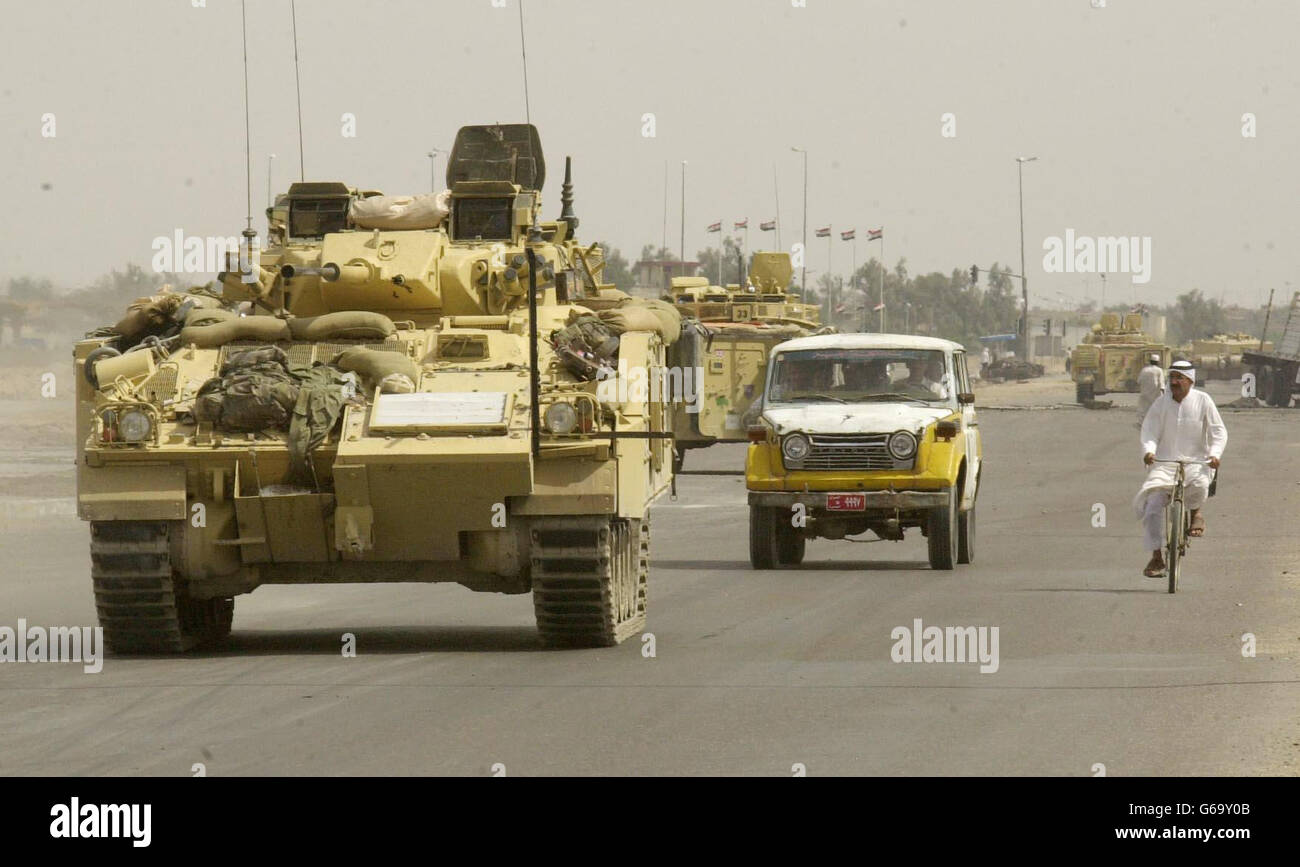 The Desert Rats Patrol the Streets of Basra Stock Photo - Alamy