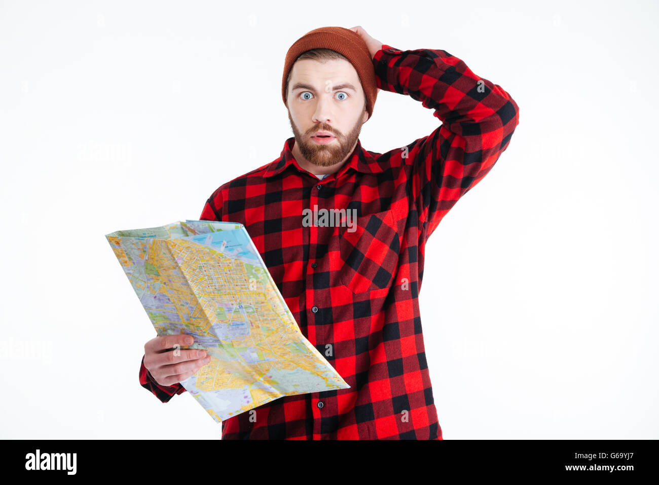 Amazed confused bearded young hi-res stock photography and images - Alamy