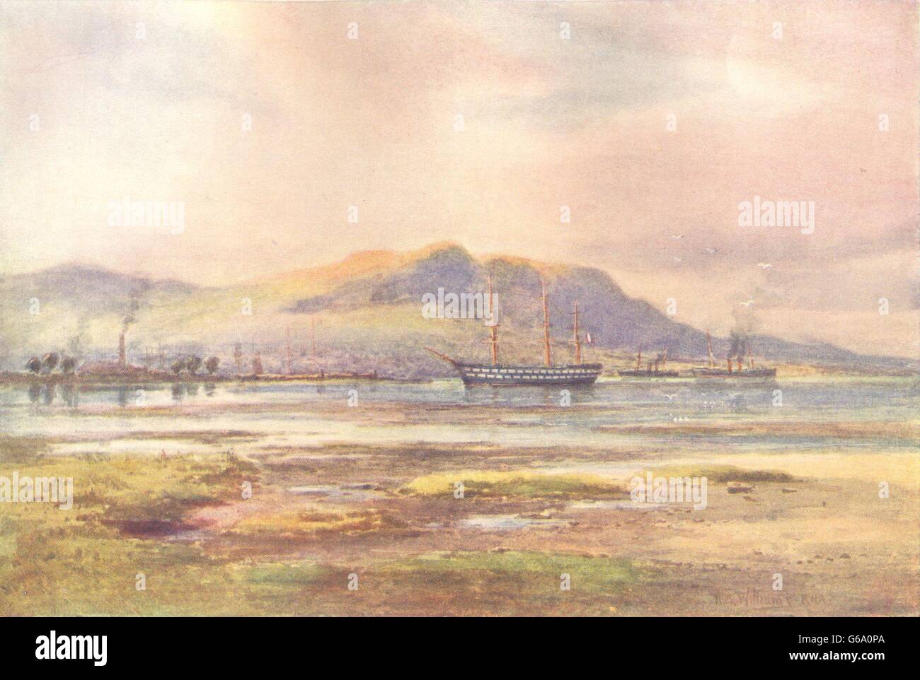 IRELAND: Ulster: Cave Hill, Belfast. Sailing ship. Steamer., old print c1912 Stock Photo