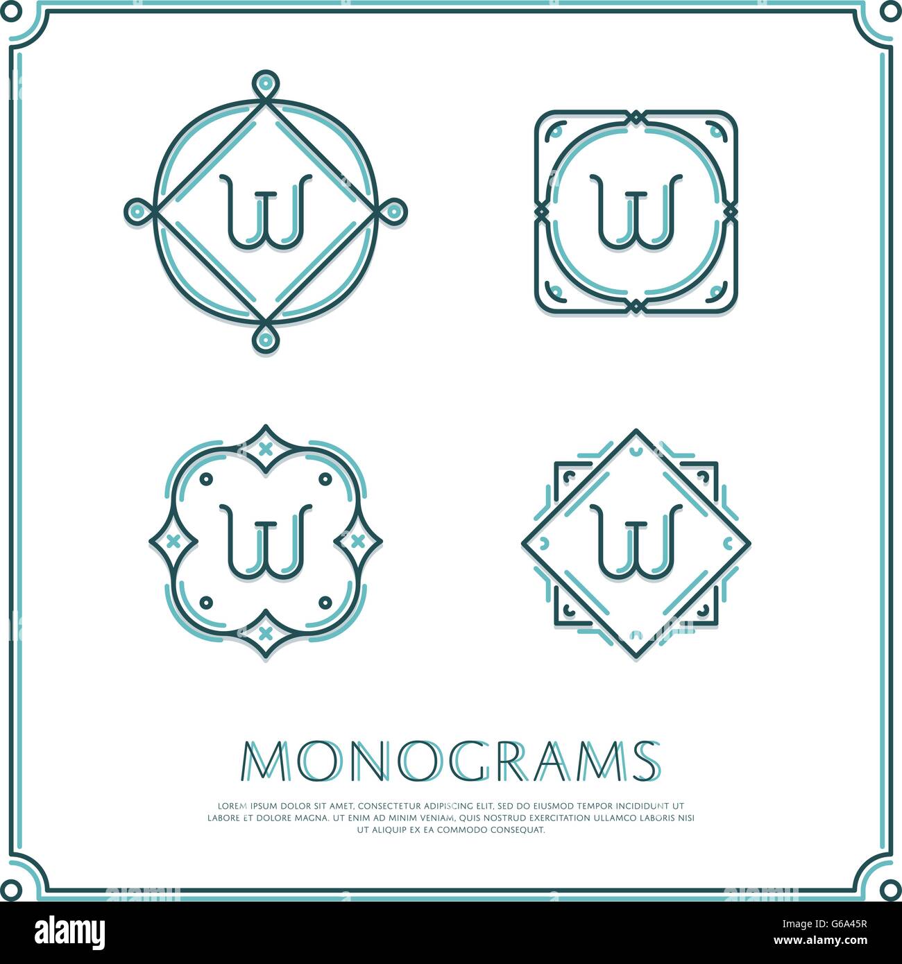 Vector Letter W Monogram Stock Vector Image & Art - Alamy