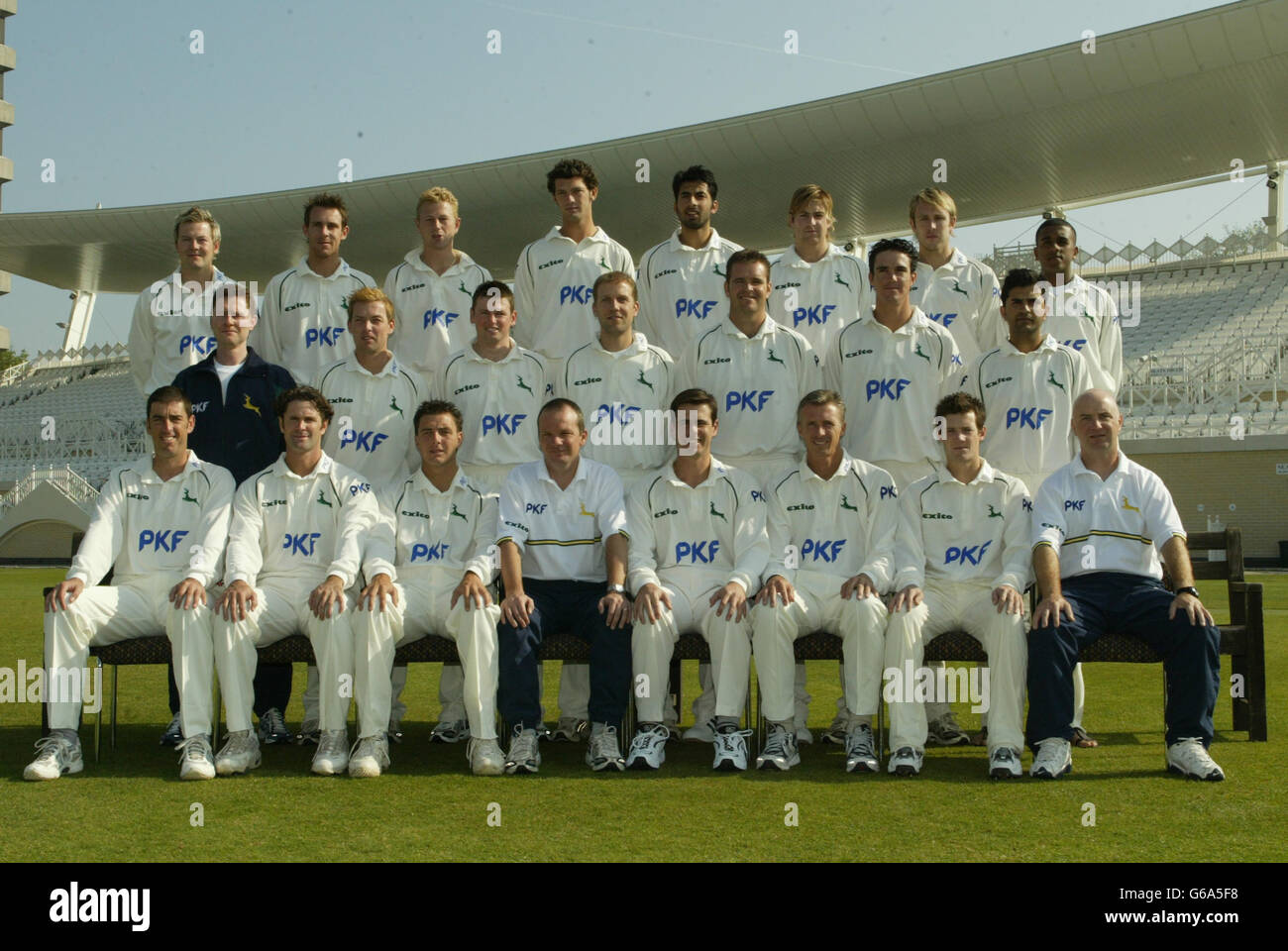 The team photo for Nottinghamshire County Cricket club for the 2003