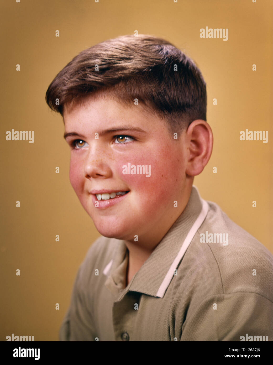 1950s PORTRAIT SMILING PRE-TEEN TEENAGE BOY Stock Photo