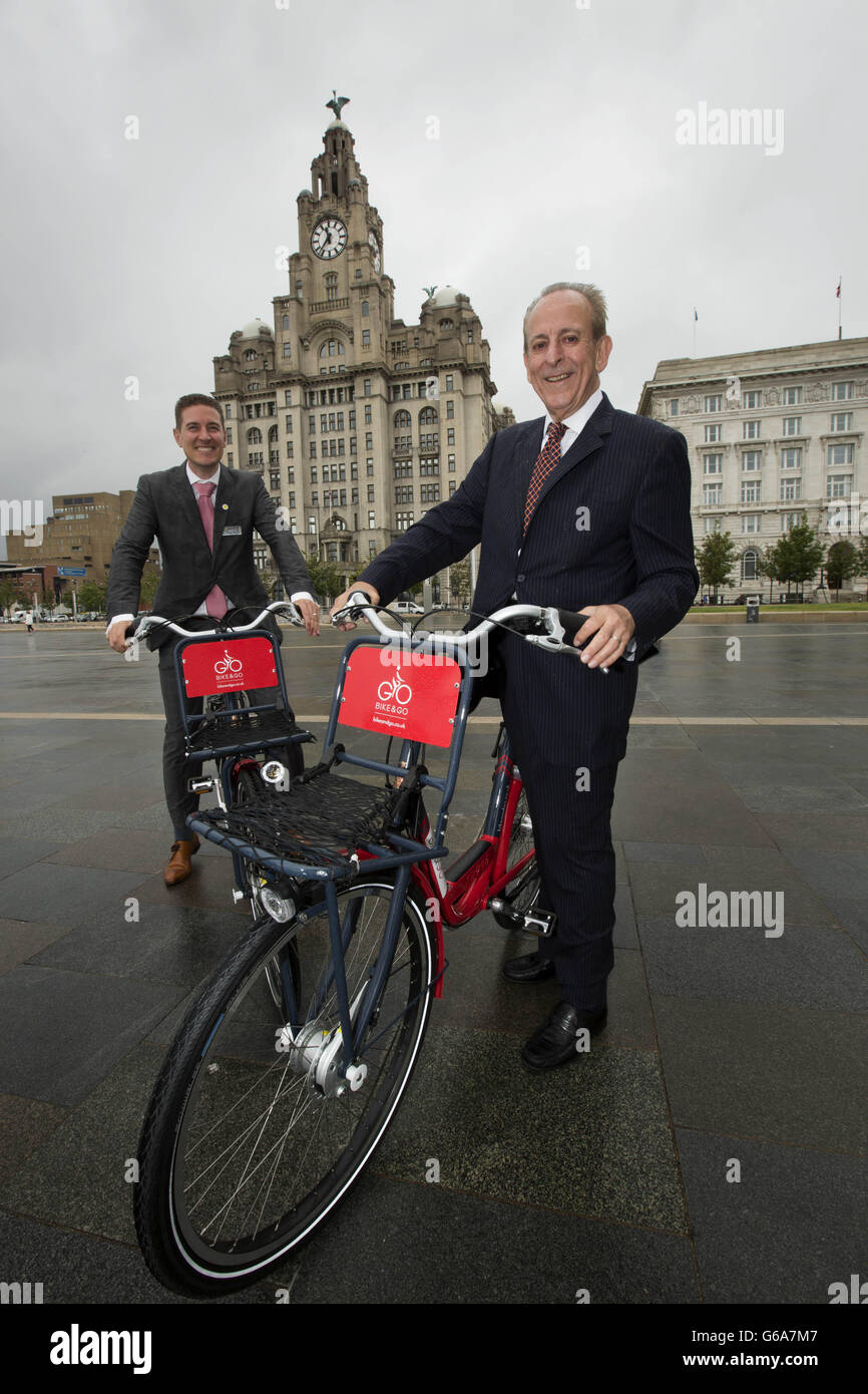 Kaj Mook, Director of Abellio Bike & Go and Phillip Darnton, Executive  Director of the Bicycle Association, Great Britain (right) at the launch of  Bike & Go, a nationwide bike hire scheme,