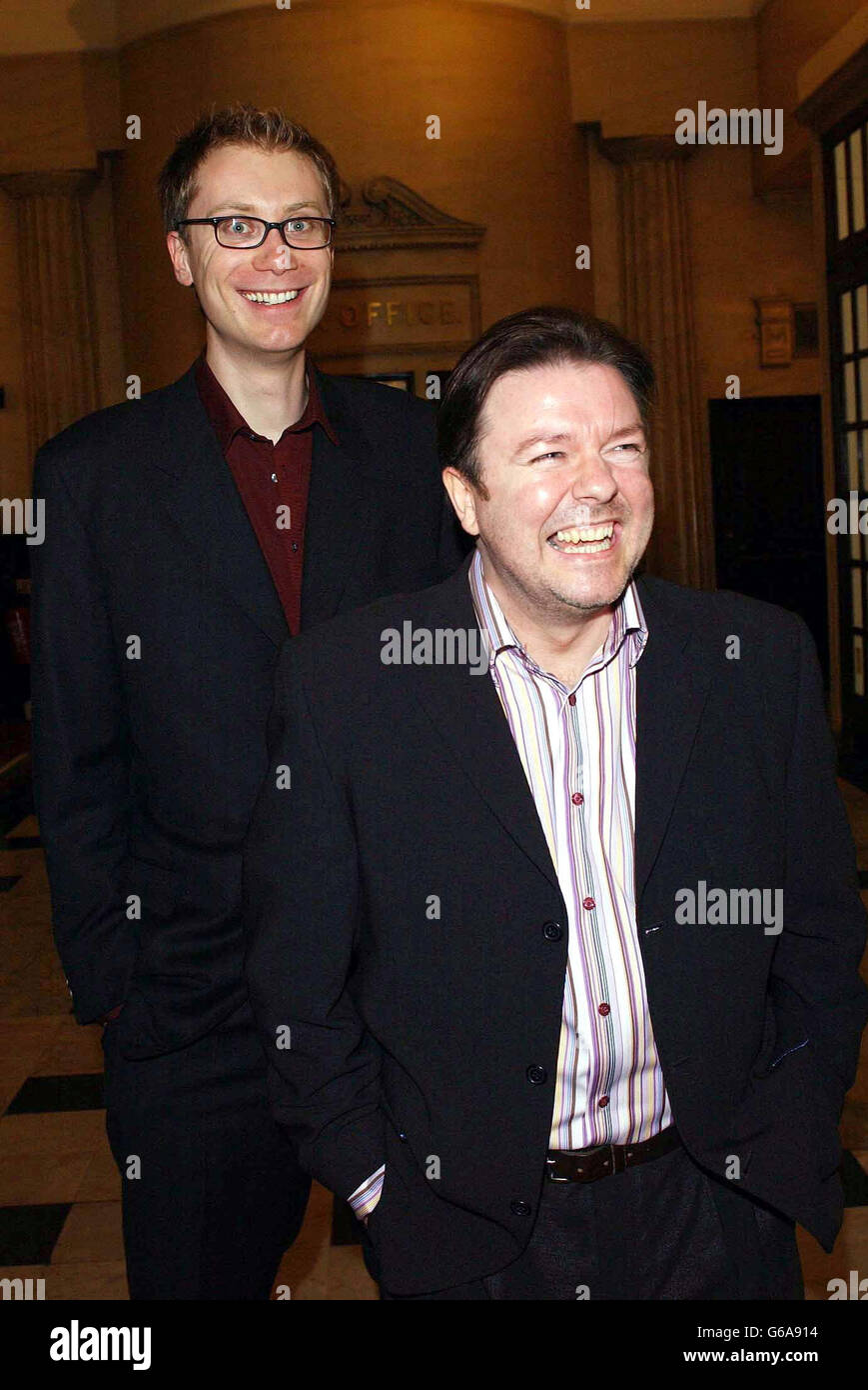 Ricky Gervais and Stephen Merchant arriving at the BPG (Broadcasting