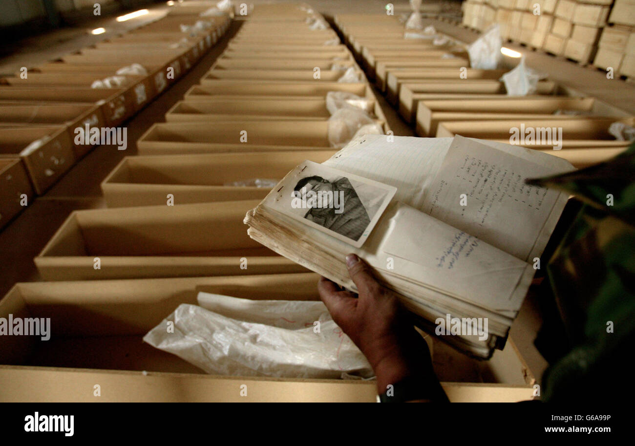 Bodies book Iraqi base. Stock Photo