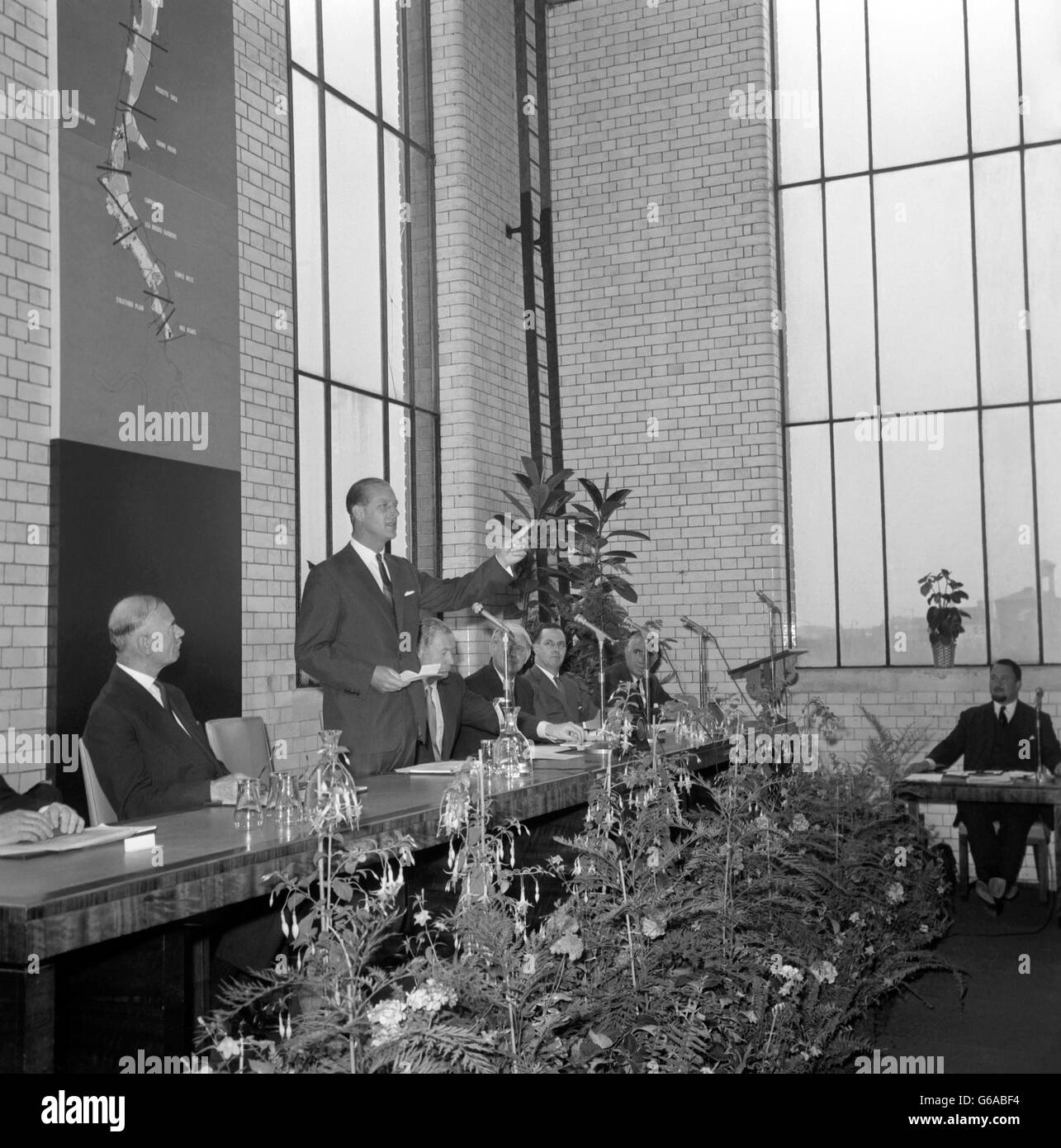 Prince Philip, The Duke of Edinburgh, making the opening speech. The conference deals with a scheme to make 6,000 acres of the Lea Valley into a regional park with recreational facilities. The Duke said the general idea of the scheme made very good sense and he congratulated the Civic Trust on their imaginative and exciting proposals Stock Photo