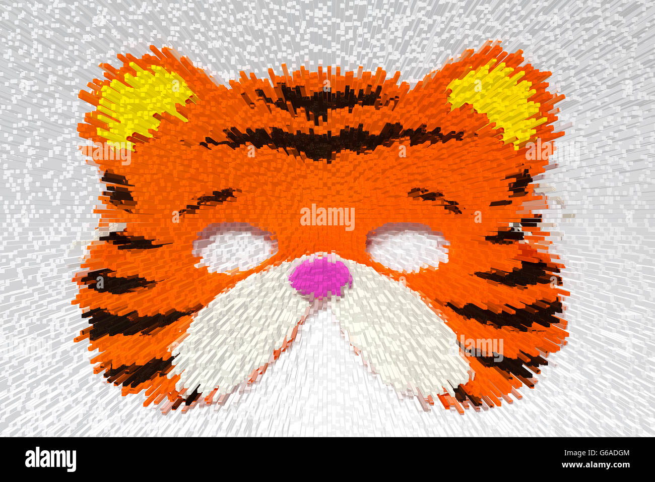 extruded Tiger foam mask isolated on white background Stock Photo Alamy