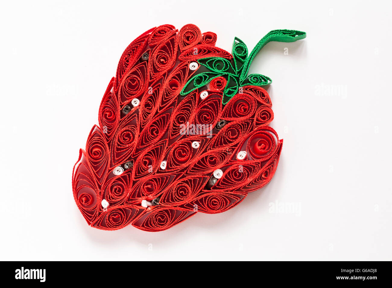 paper quilling detail of strawberry paper quilling decoration