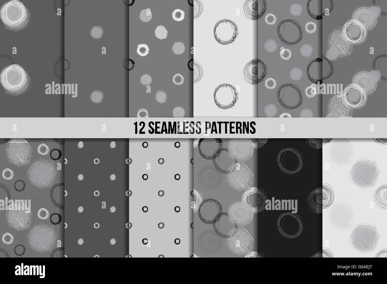 Scribble Circles Seamless Pattern Set Stock Vector Image & Art - Alamy