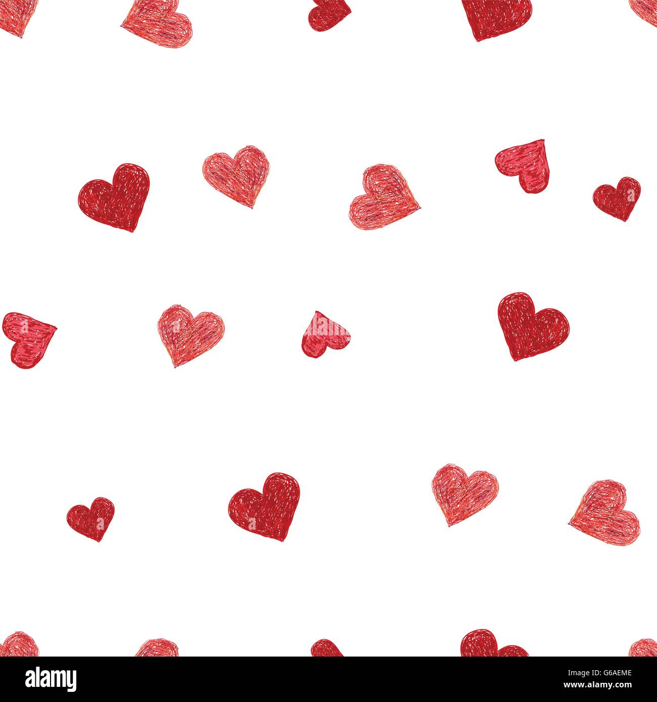 Doodle seamless pattern with hearts Stock Vector Image & Art - Alamy